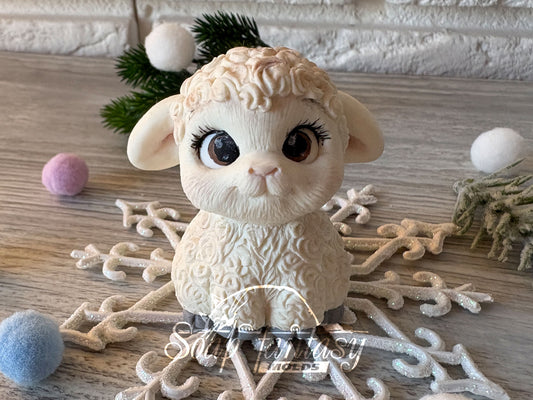 Cute Baby Sheep Lamb Custom Silicone Mold. Realistic 3D animal Soap Molds for soap making, Candle Molds for candle making and Resin Molds for Resin Art.