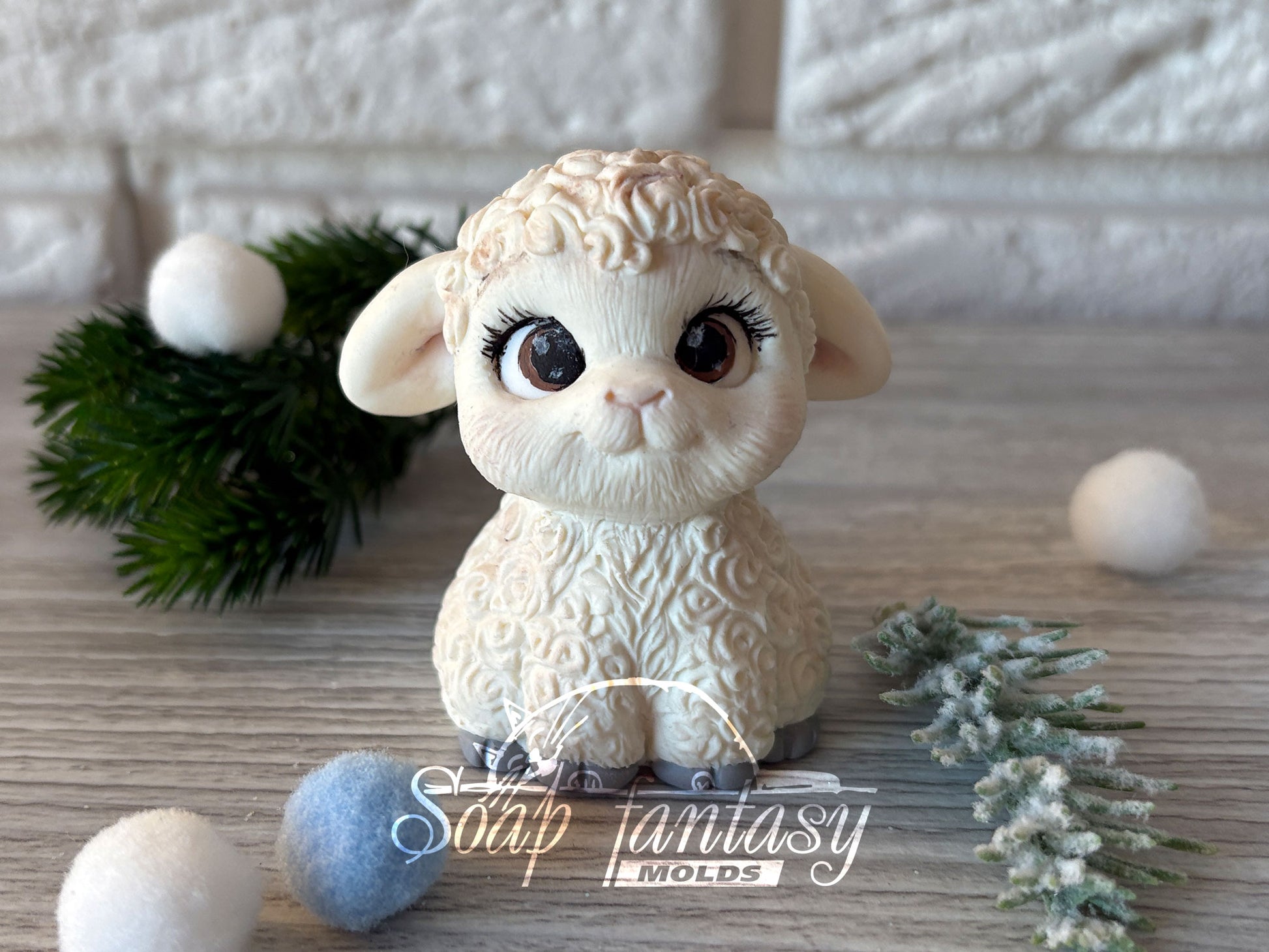 Cute Baby Sheep Lamb Custom Silicone Mold. Realistic 3D animal Soap Molds for soap making, Candle Molds for candle making and Resin Molds for Resin Art.