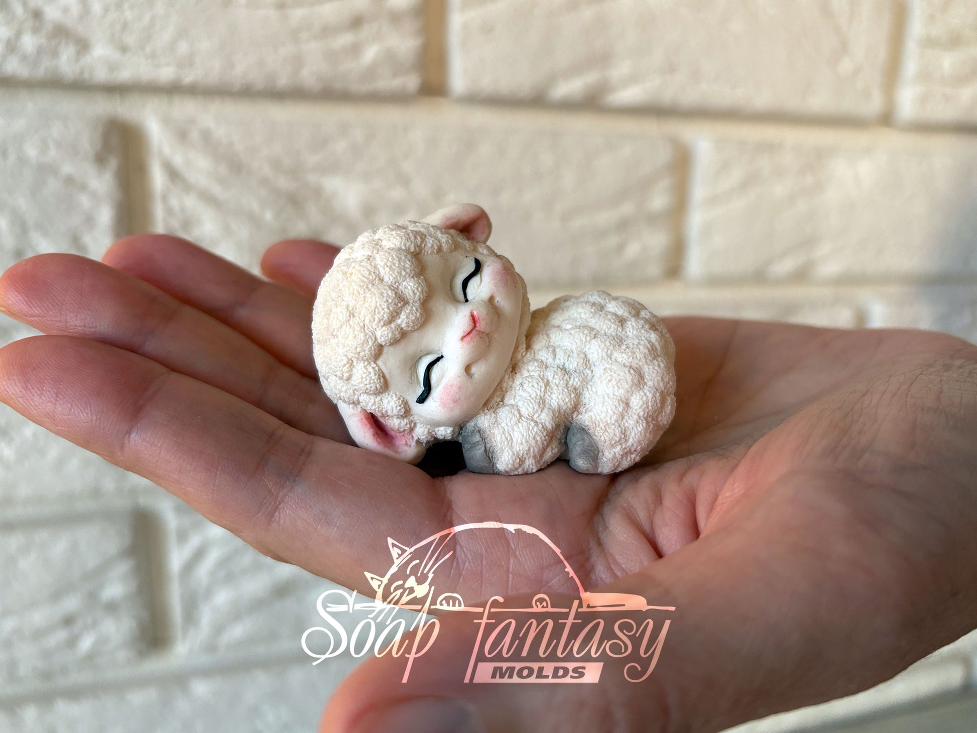 Cute Sleeping Lamb sheep Custom Silicone Mold. Realistic 3D animal Soap Molds for soap making, Candle Molds for candle making and Resin Molds for Resin Art.