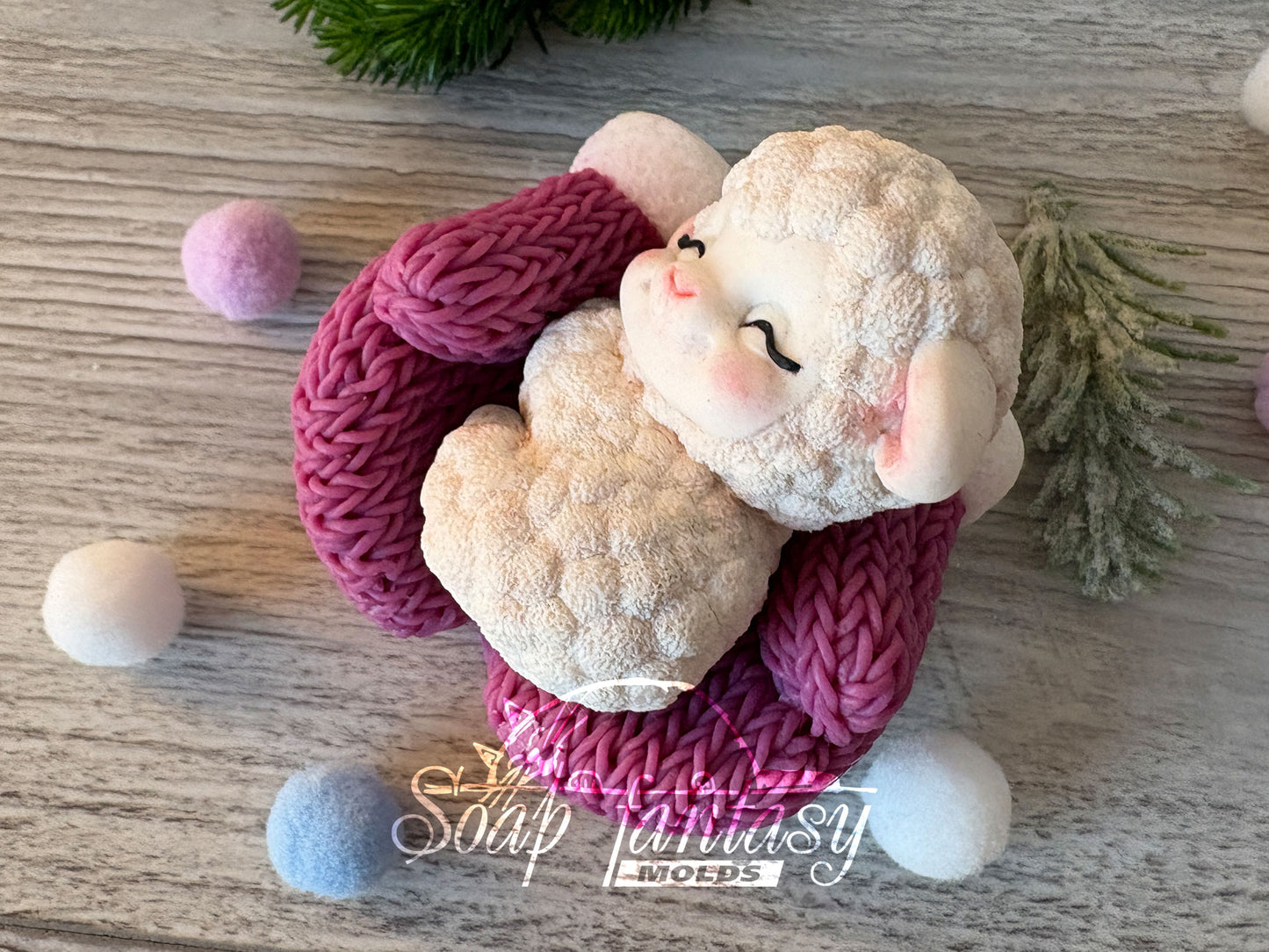 Cute Sleeping Lamb sheep Custom Silicone Mold. Realistic 3D animal Soap Molds for soap making, Candle Molds for candle making and Resin Molds for Resin Art.