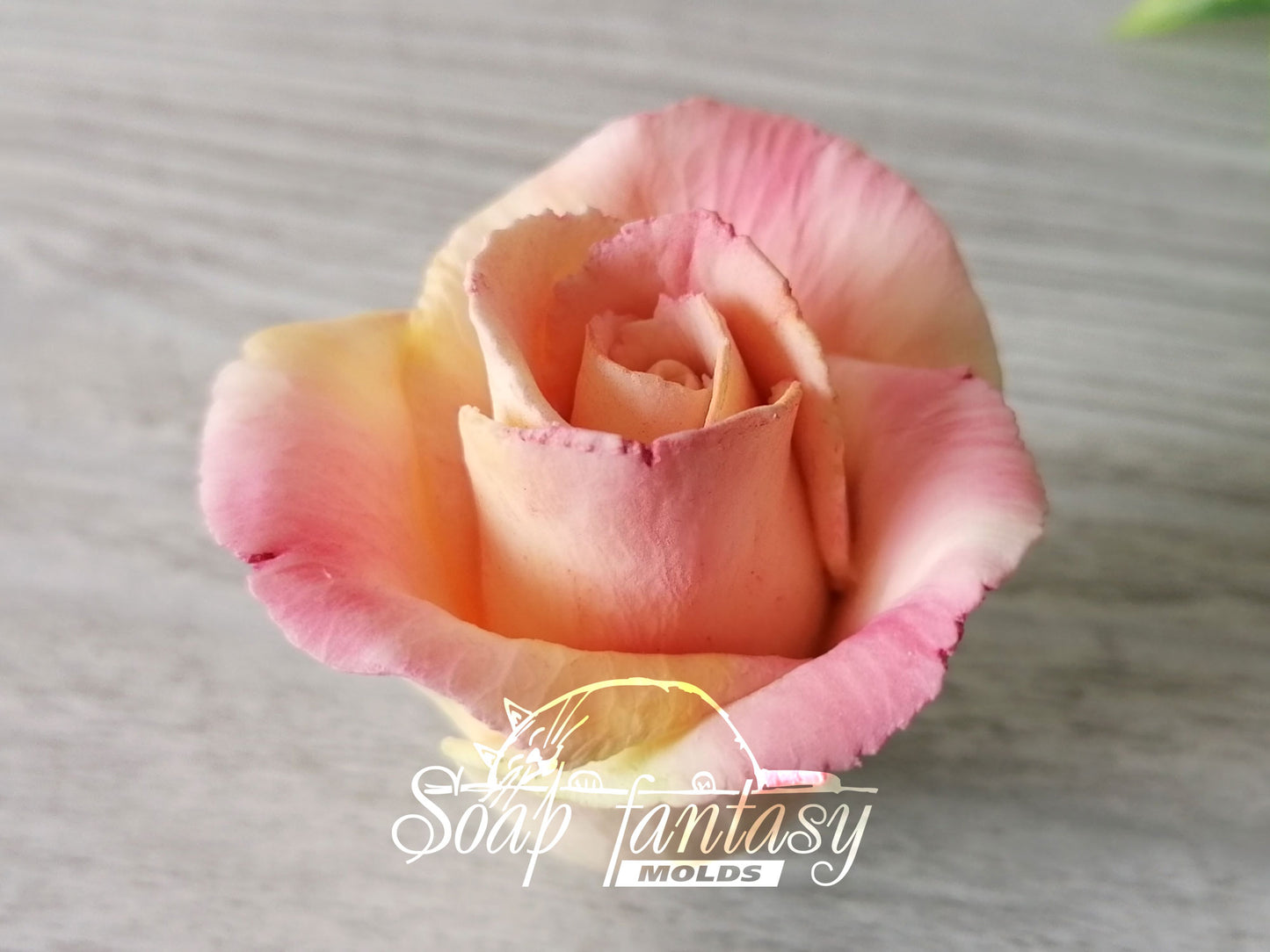 Halfopened rose "Diana" silicone mold (mould) for soap making and candle making