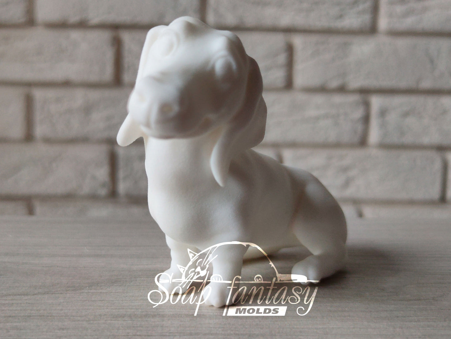 Sitting dachshund silicone mold for soap making