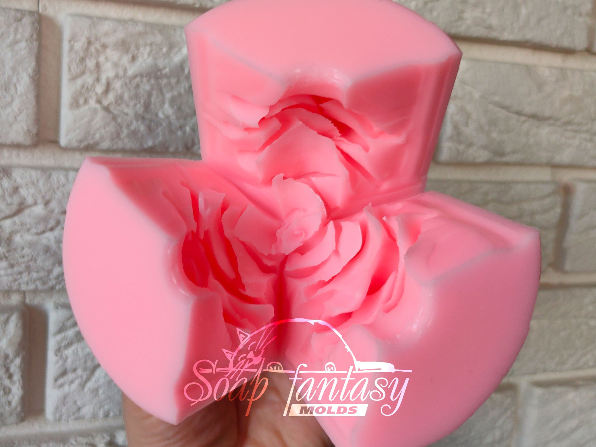 Big rose Elizabeth flower silicone mold (mould) for soap making and candle making