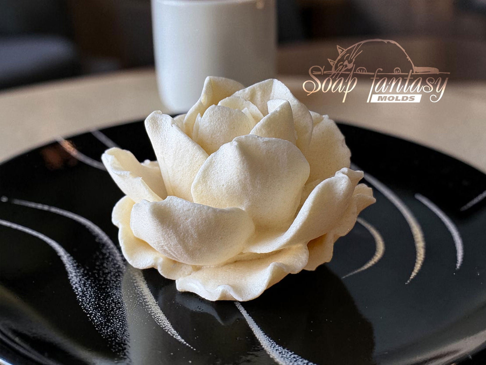 Food grade Large Rose Mold «Estelle» for Marshmallow Flowers & Food Art