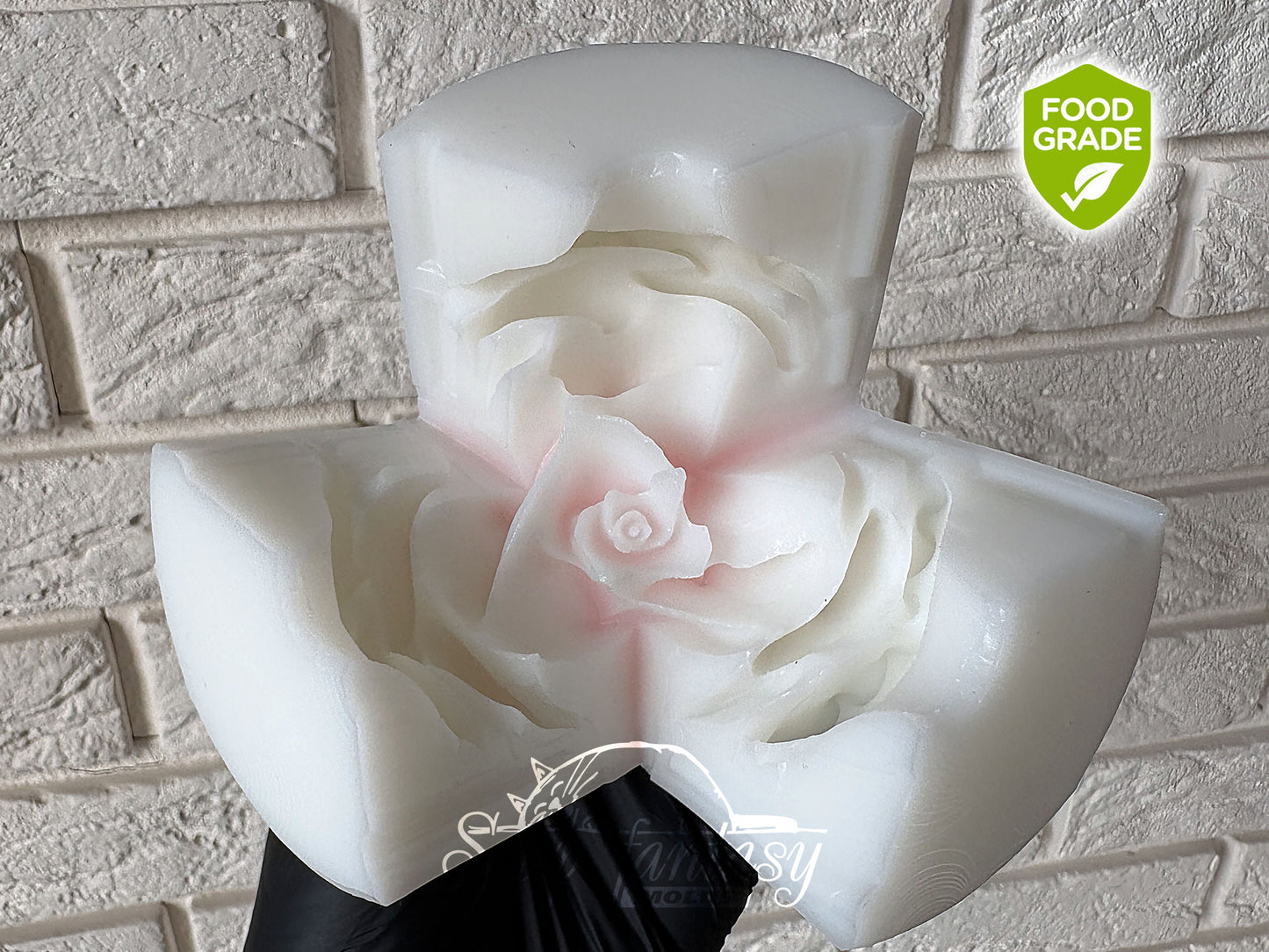 Food grade Large Rose Mold «Estelle» for Marshmallow Flowers & Food Art