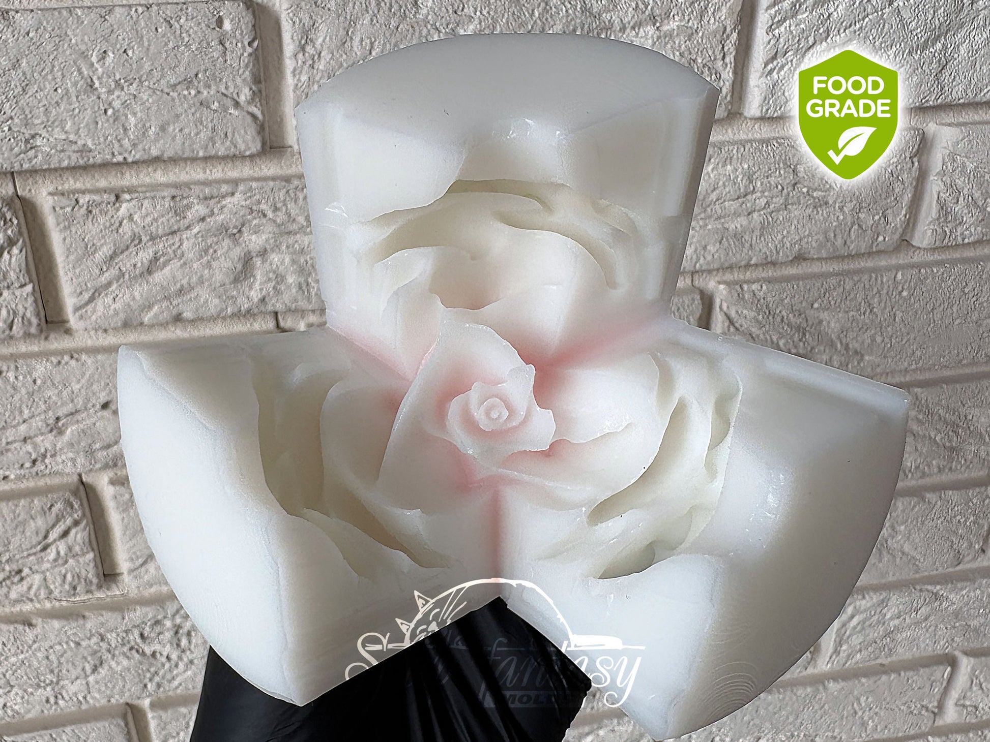Food grade Large Rose Mold «Estelle» for Marshmallow Flowers & Food Art