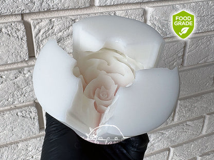 Food grade Large Rose Mold «Estelle» for Marshmallow Flowers & Food Art