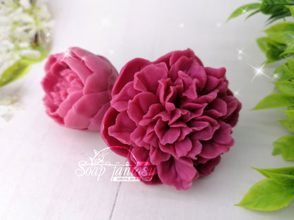Peony "Evening Dream" bud flower silicone mold for soap making