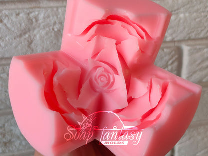 Rose "Flamingo" silicone mold for soap making