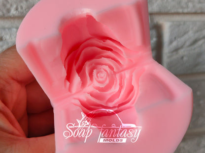 Half opened rosebud "Freedom" silicone mold for soap making