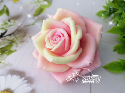 Rose "Green Tea" silicone mold for soap making