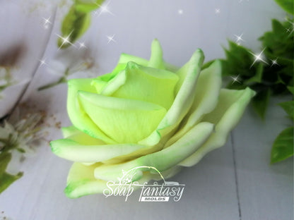 Rose "Green Tea" silicone mold for soap making