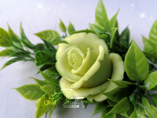 Small rosebud "Green Tea" silicone mold for soap making