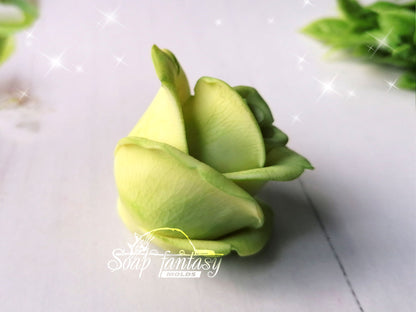 Small rosebud "Green Tea" silicone mold for soap making