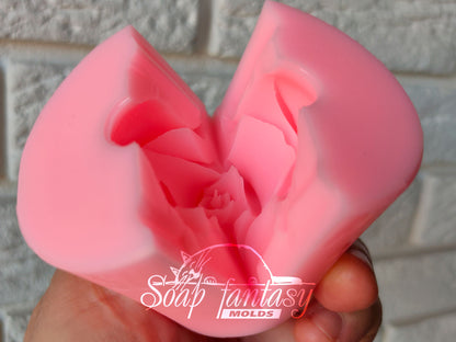 Small rosebud "Green Tea" silicone mold for soap making