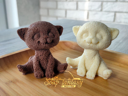 Happy Kitten Silicone Mold – 3D Cat Mold for Chocolate, Fondant, Marshmallow – Food Grade Mold