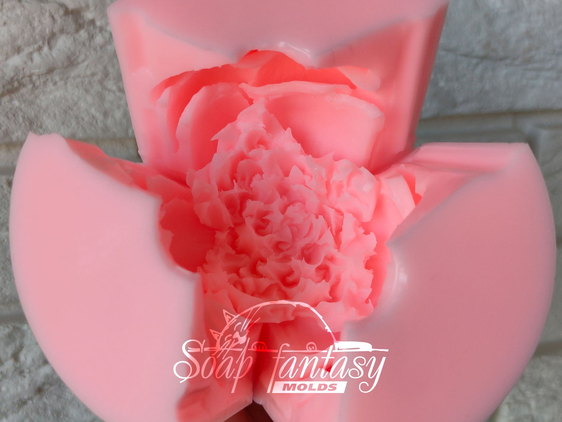 BIG Peony "King" flower silicone mold (mould) for soap making and candle making