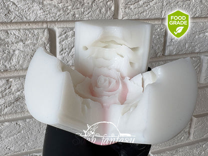 Big Rose Silicone Mold for Marshmallow Flowers, Marshmallow Rose Mold, Big Flower Mold, Food Grade Mold, Big Rose Mold "Lady in red"