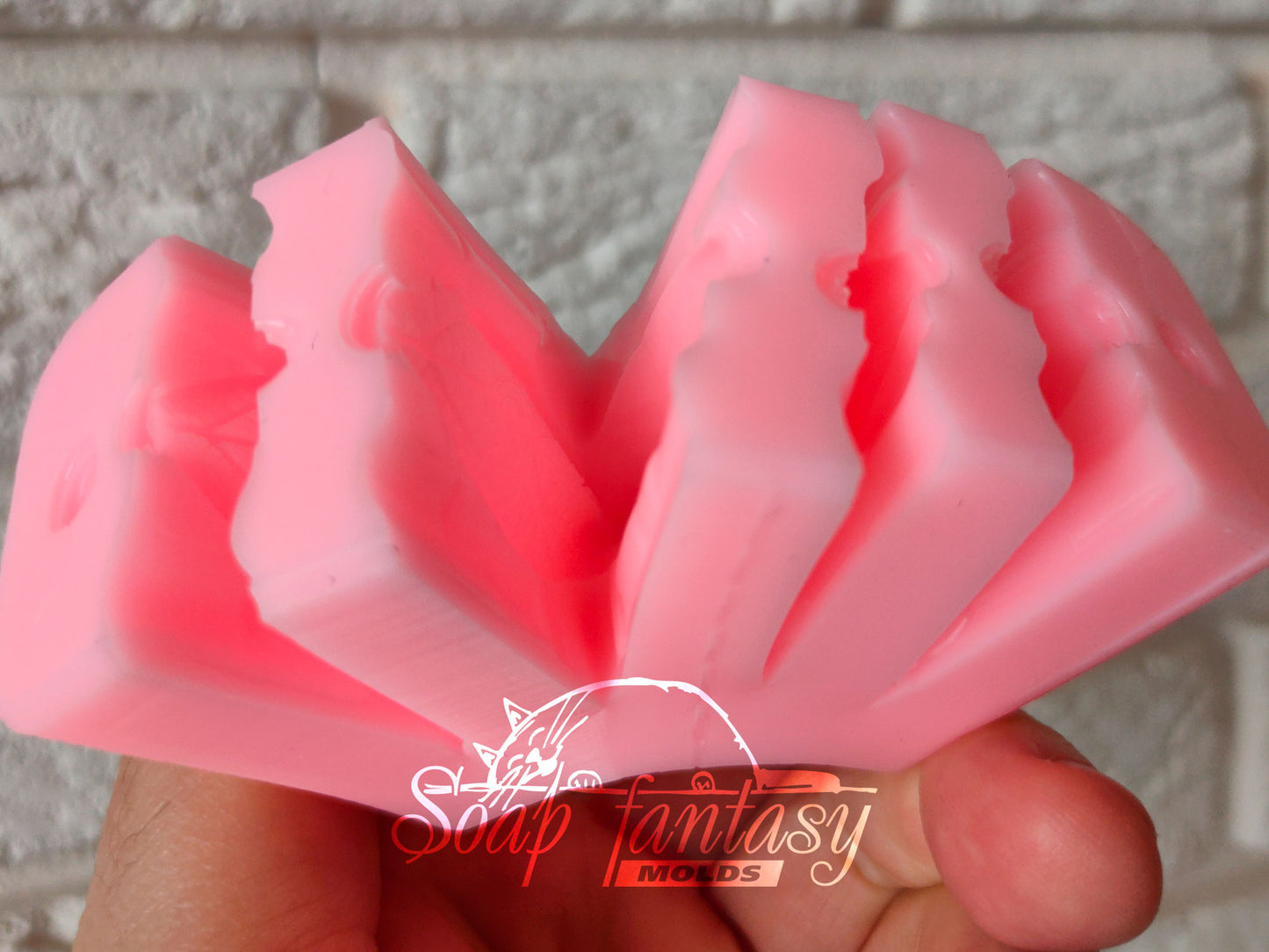 Flat 3D leafs set (6 pieces) silicone mold for soap making