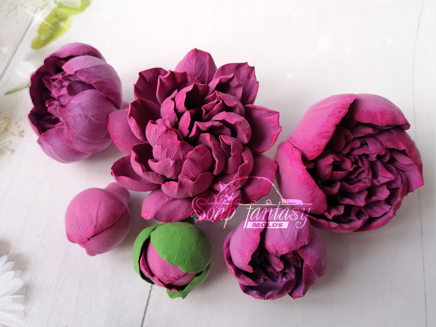 Luxurious peony small flower silicone mold for soap making