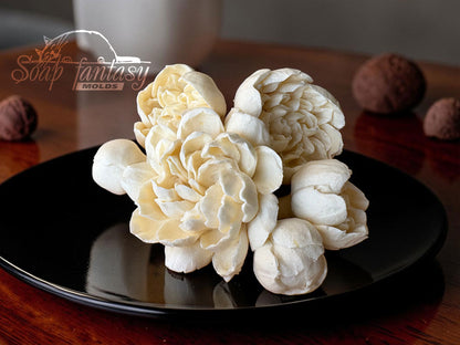 Food Grade Silicone Mold Peony Flower "Luxurious" - Silicone Mold for Marshmallow, Chocolate, Fondant
