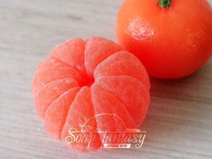 Mini tangerine (peeled) silicone mold for soap making