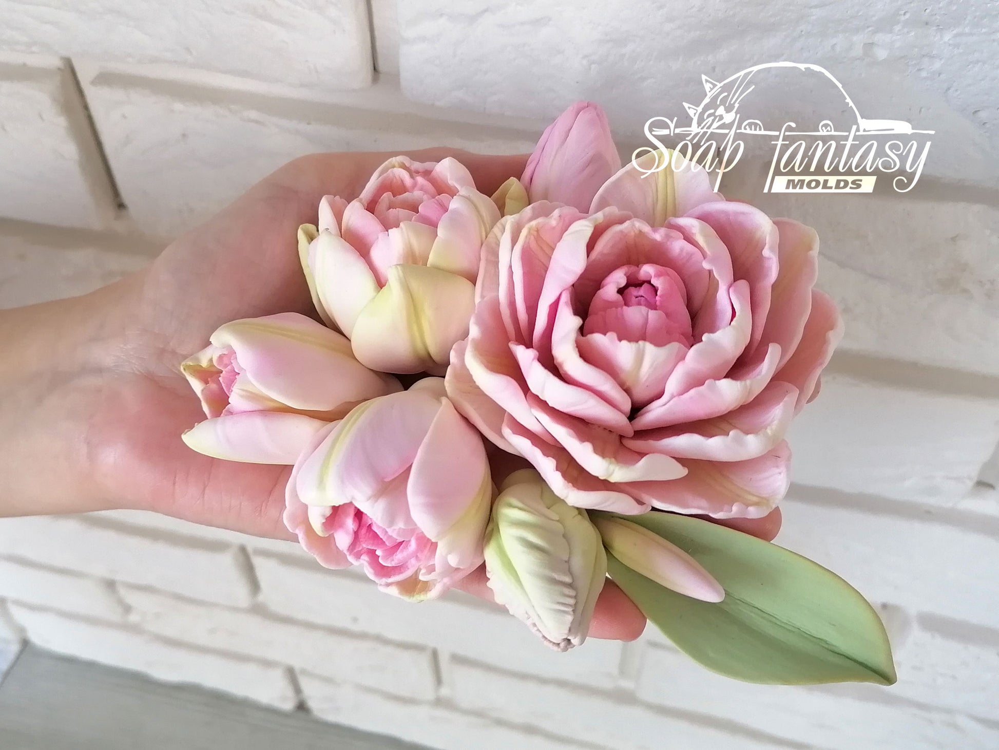 Peony Tulip Custom Silicone Mold Realistic 3D Flower Soap Molds for soap making, Candle Molds for candle making and Resin Molds for Resin Art