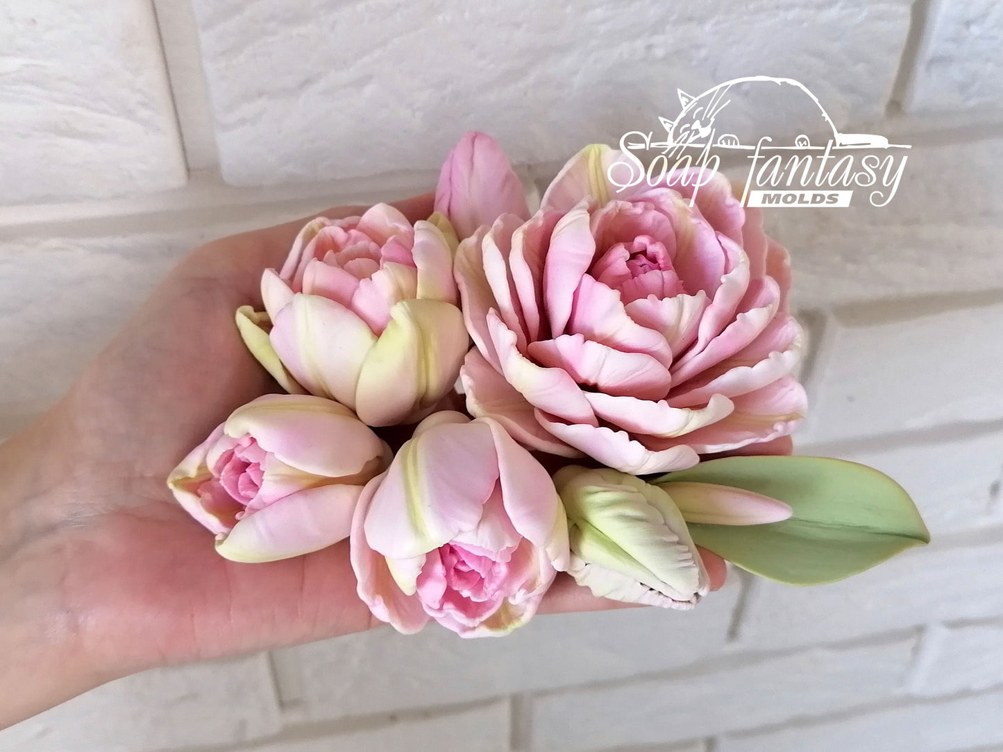 Peony Tulip Custom Silicone Mold Realistic 3D Flower Soap Molds for soap making, Candle Molds for candle making and Resin Molds for Resin Art