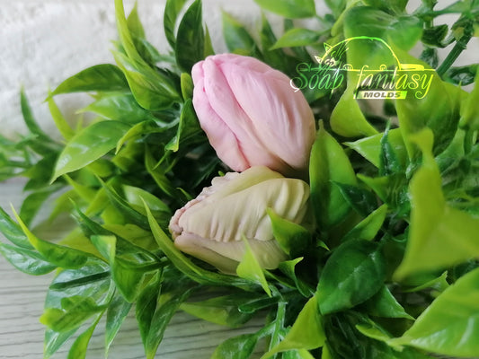 Peony Tulip Buds Custom Silicone Mold 3D Flower Soap Molds, Candle Molds and Resin Molds