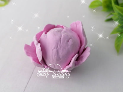 Peony "Pink charme" buds flower silicone mold for soap making