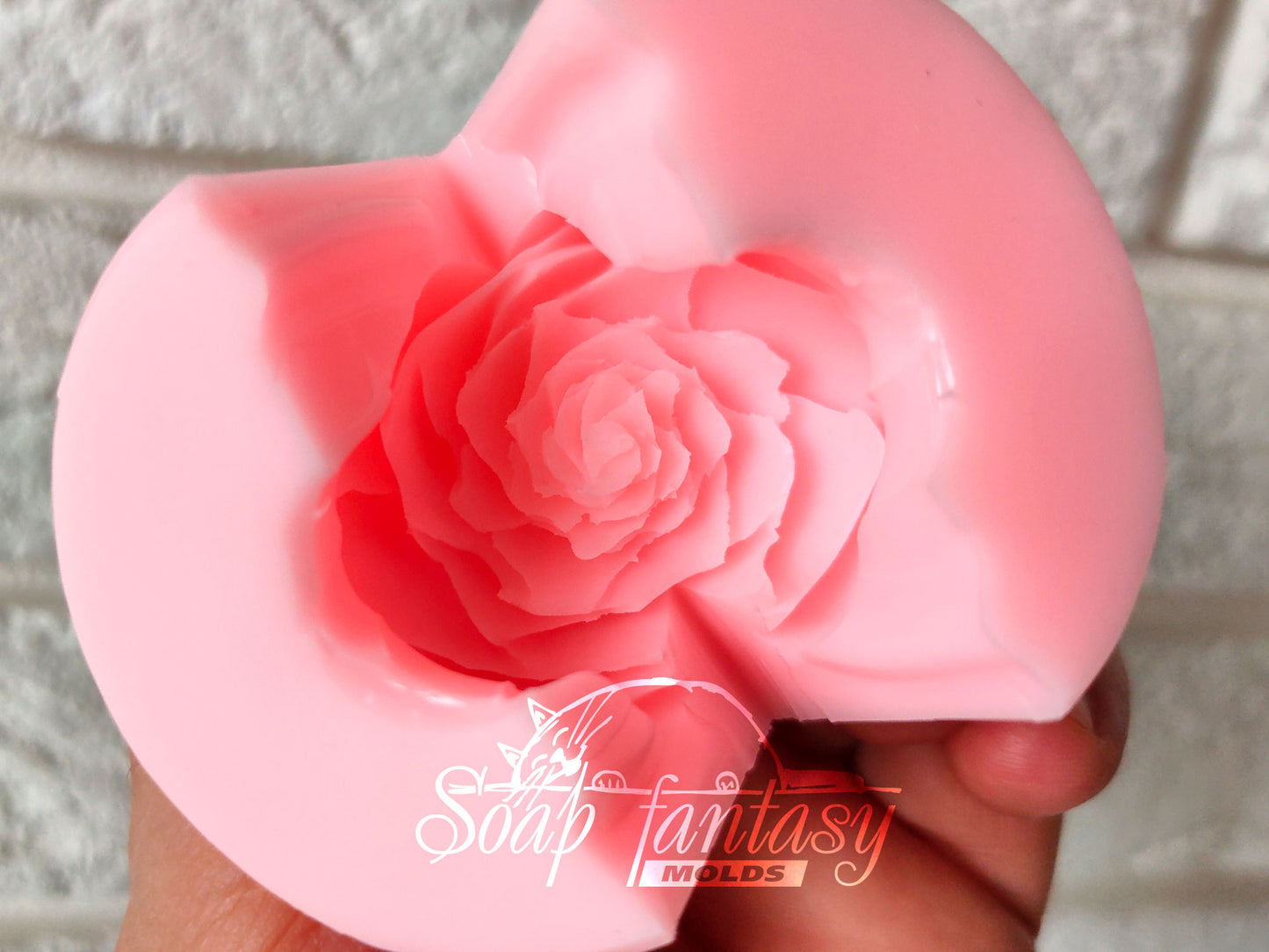 Ranunculus bud "Pink princess" flower silicone mold for soap making