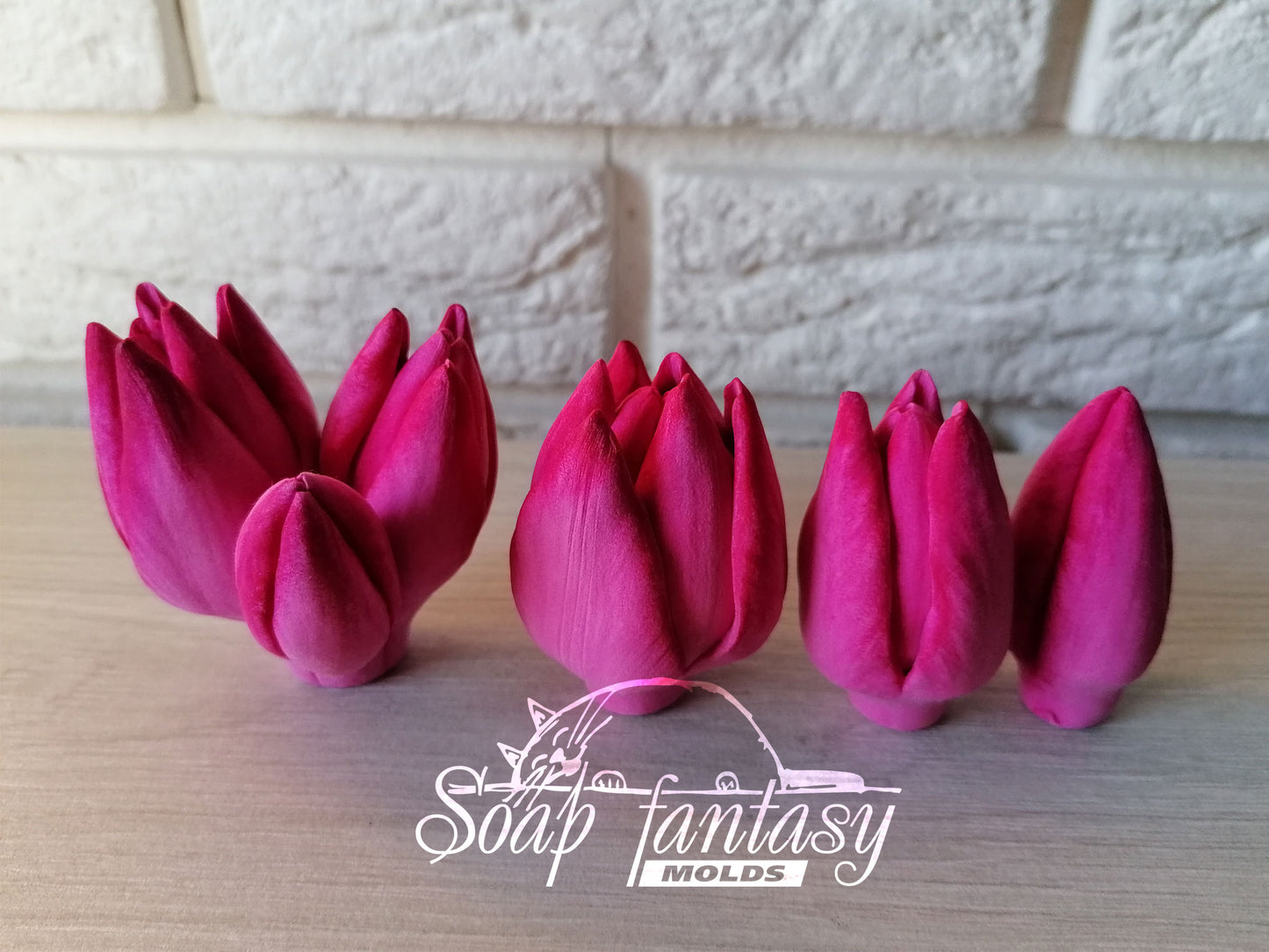 Tulip "Purple prince" triplet silicone mold for soap making