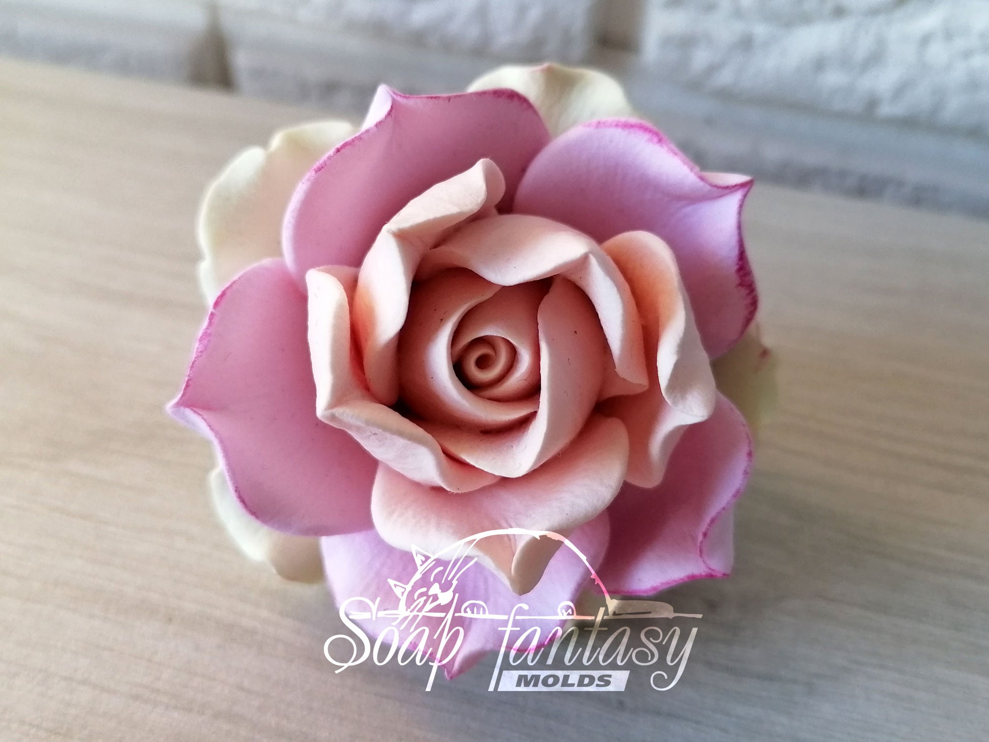 Big rose "Estelle" flower silicone mold (mould) for soap making and candle making