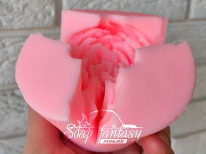 Peony "Sarah Bernhardt" silicone mold for soap making