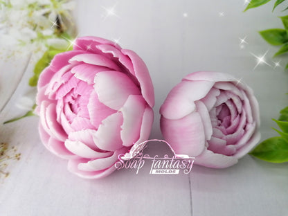 Peony "Snow White" silicone mold for soap making