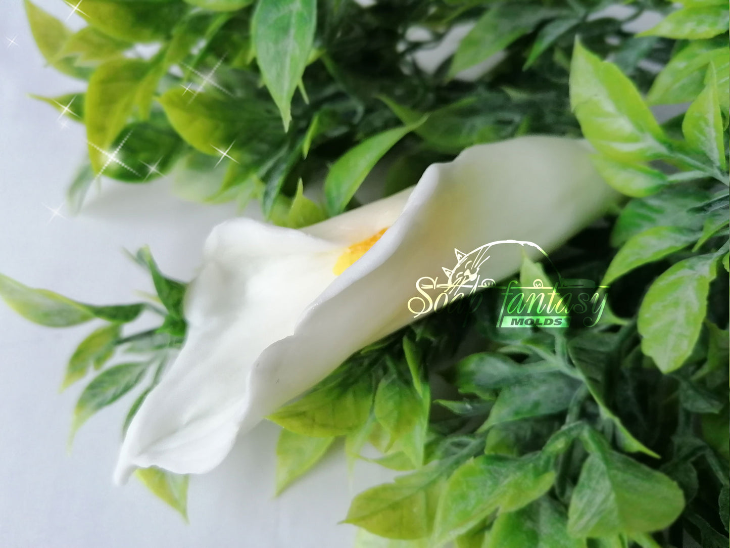 Calla Snowland lily bud flower silicone mold for soap making