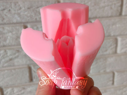 Spring crocus flower silicone mold for soap making