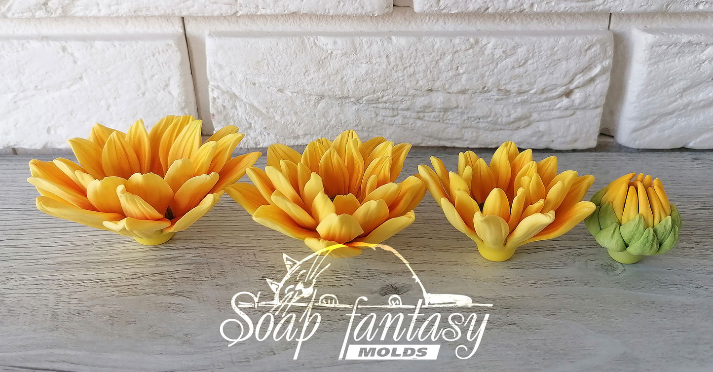 Sunny sunflower silicone mold for soap making