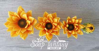 Sunny sunflower silicone mold for soap making