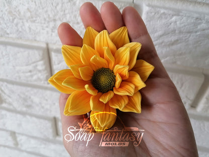 Sunny sunflower silicone mold for soap making