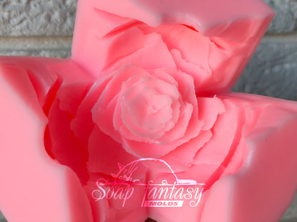 Tea Rose silicone mold for soap making
