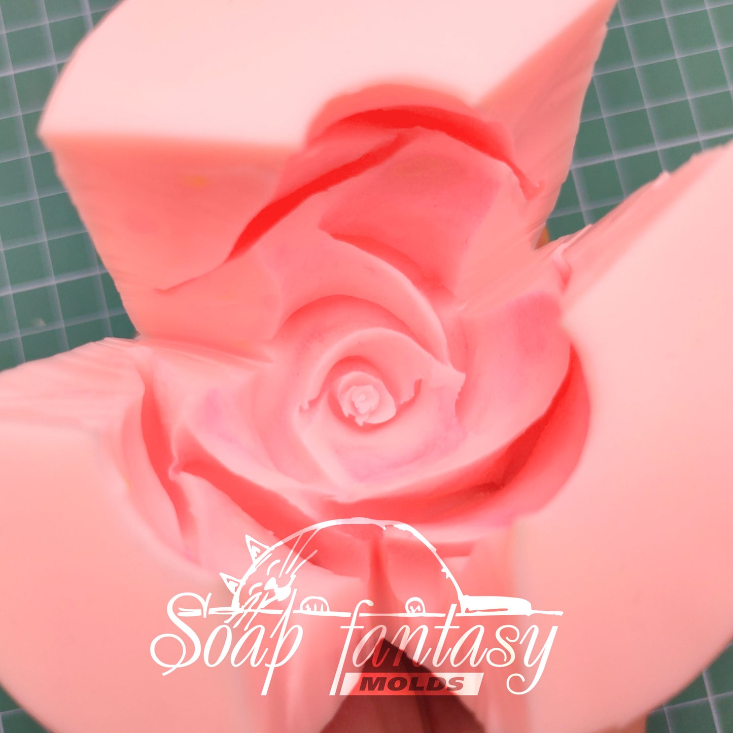 Tiffany Rose half-blooming (realistic thin petals) silicone mold for soap making (For experienced craftsmen)
