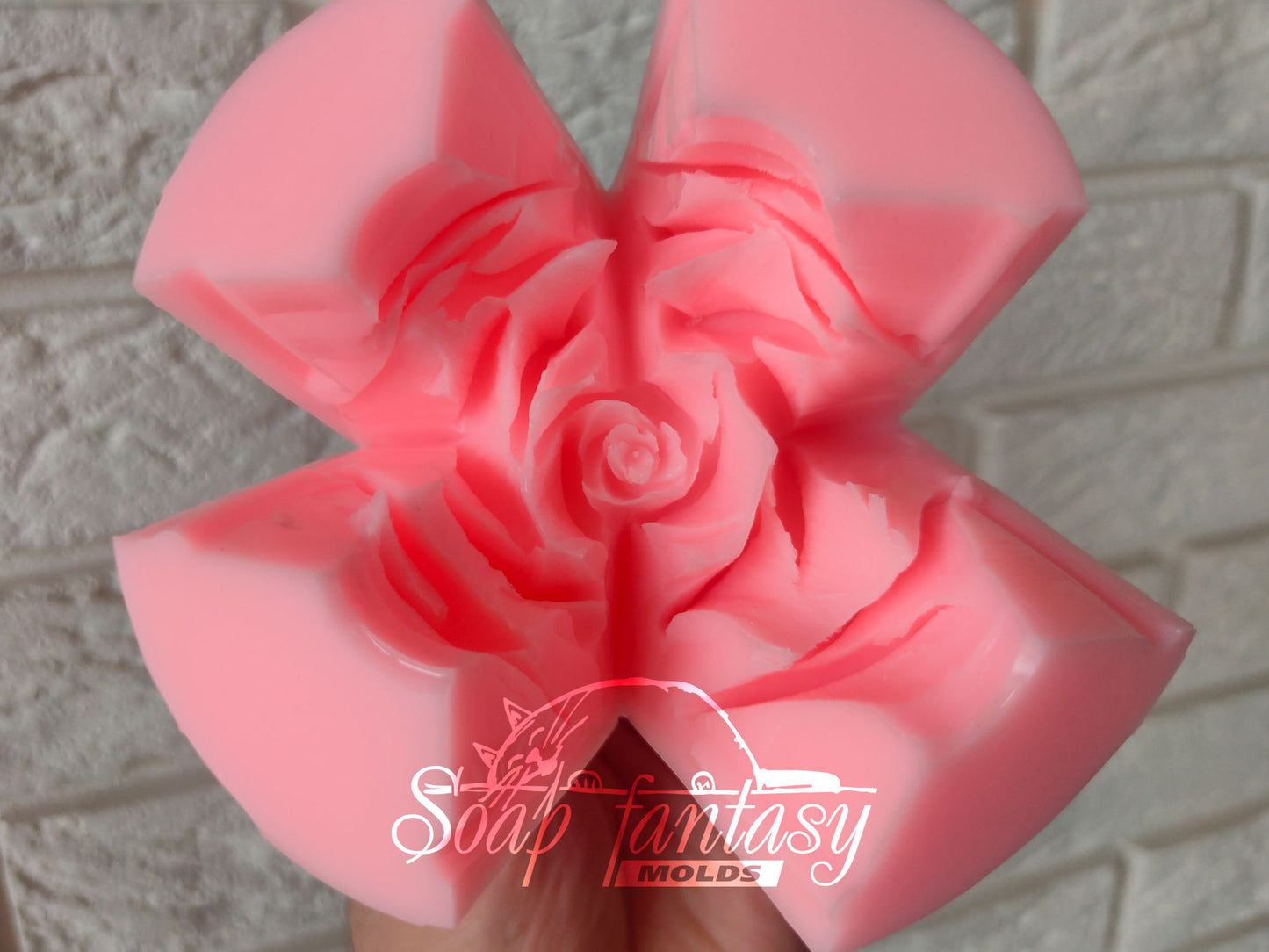 Tiffany White Rose (realistic thin petals) silicone mold for soap making (For experienced craftsmen)