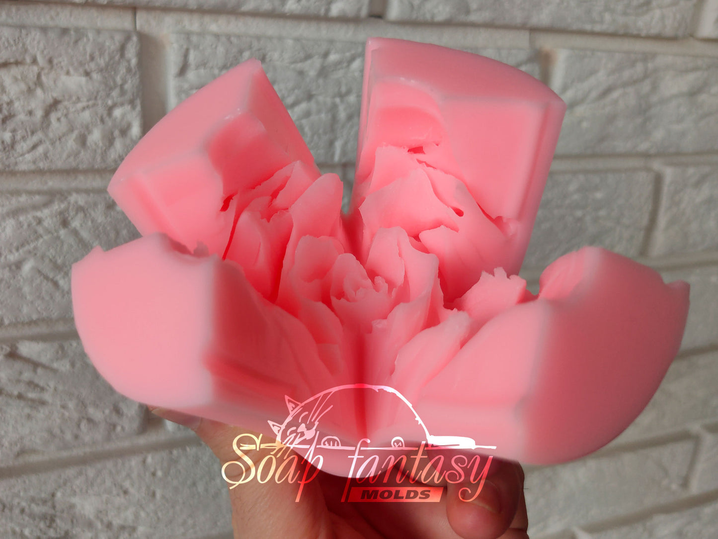 Tiffany White Rose (realistic thin petals) silicone mold for soap making (For experienced craftsmen)