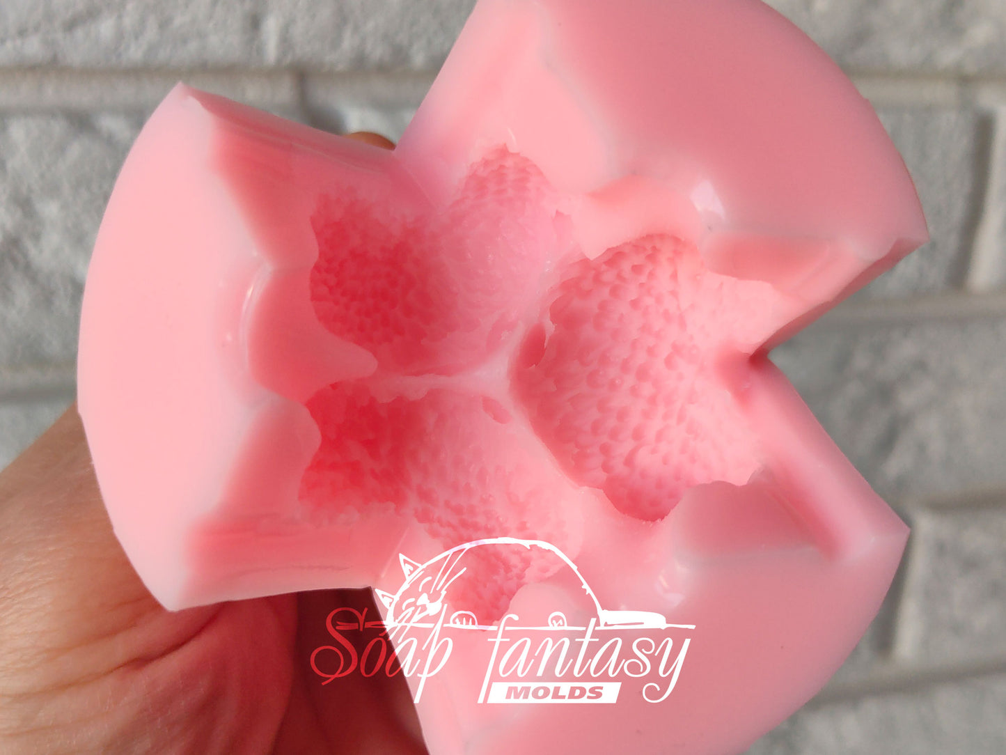 Triple bellis flowers (bouquet insert) silicone mold for soap making