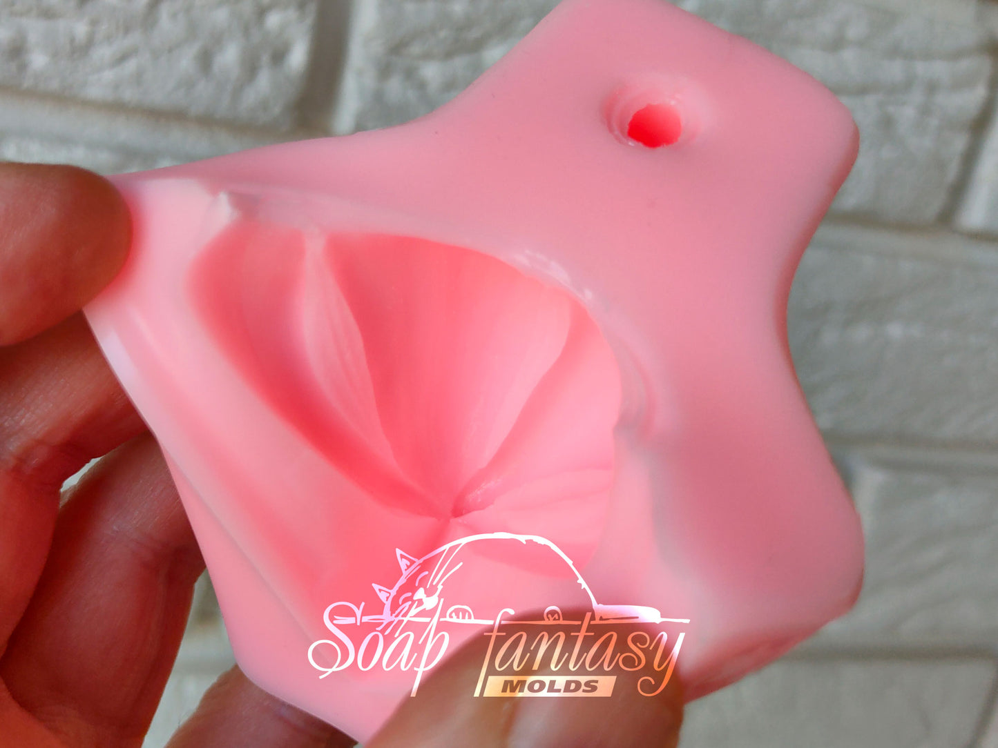 Two tulip buds silicone mold for soap making