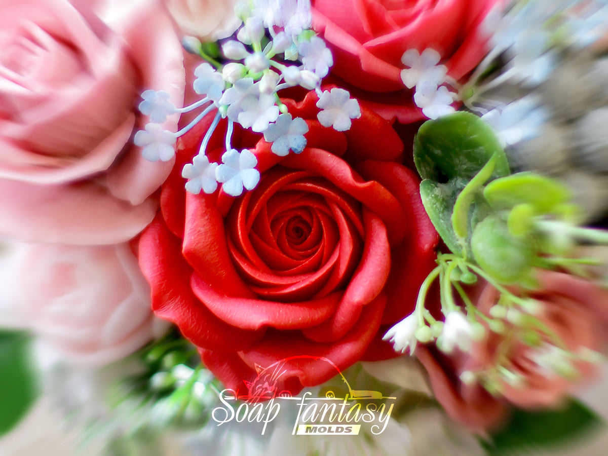 Big Rose «Virginia» Custom Silicone Mold
Professional and Realistic 3D rose silicone mold. 
Flower Soap Molds for soap making, Candle Molds for candle making & Resin Molds for Resin Art.