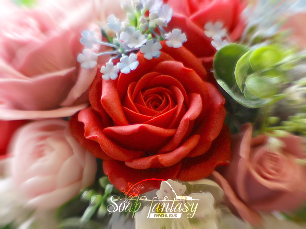Big Rose «Virginia» Custom Silicone Mold
Professional and Realistic 3D rose silicone mold. 
Flower Soap Molds for soap making, Candle Molds for candle making & Resin Molds for Resin Art.