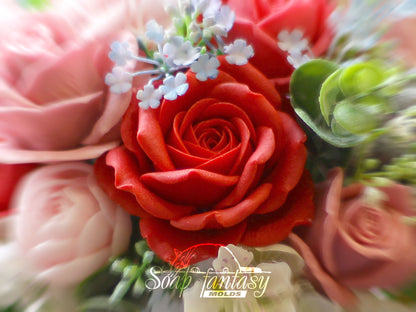 Big Rose «Virginia» Custom Silicone Mold
Professional and Realistic 3D rose silicone mold. 
Flower Soap Molds for soap making, Candle Molds for candle making & Resin Molds for Resin Art.