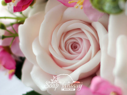 Big Rose «Virginia» Custom Silicone Mold
Professional and Realistic 3D rose silicone mold. 
Flower Soap Molds for soap making, Candle Molds for candle making & Resin Molds for Resin Art.